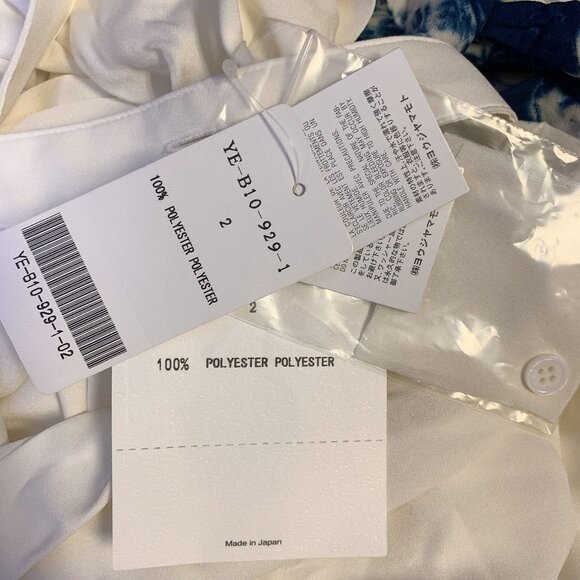 NWT Y's White & Indigo Tie-Dye Oversized Blouse, Size Small (2) - Picture 6 of 9